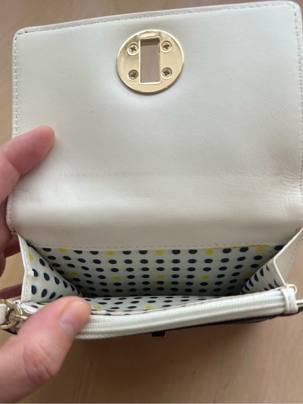 Kate Spade Tri-Fold Pebble Leather Turnlock Small Wallet